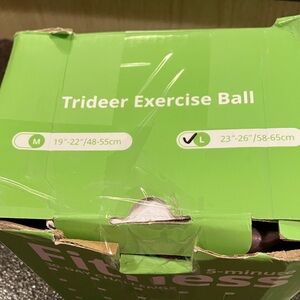 Trideer Exercise Ball in Box. Purple Yoga Ball. Pump and manual inside. Like New